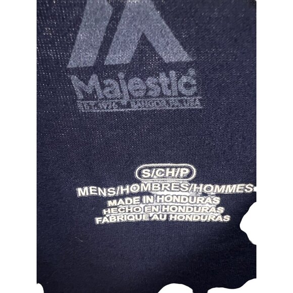 Majestic Mens Navy Blue T-Shirt Sz S Cotton Short Sleeve Crew Neck Casual Tee At - Picture 5 of 5